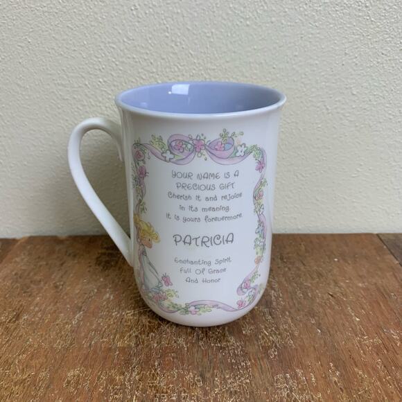 Precious Moments Vintage 80s‎ 90s PATRICIA Namesake Keepsake Coffee Tea Mug Gift - Picture 1 of 7